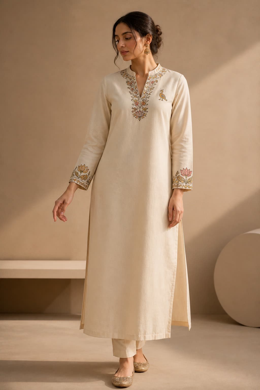 Peacock & Lotus Kurta